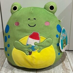 Squishmallows Frog “Limell” Holding Popsicle 8”